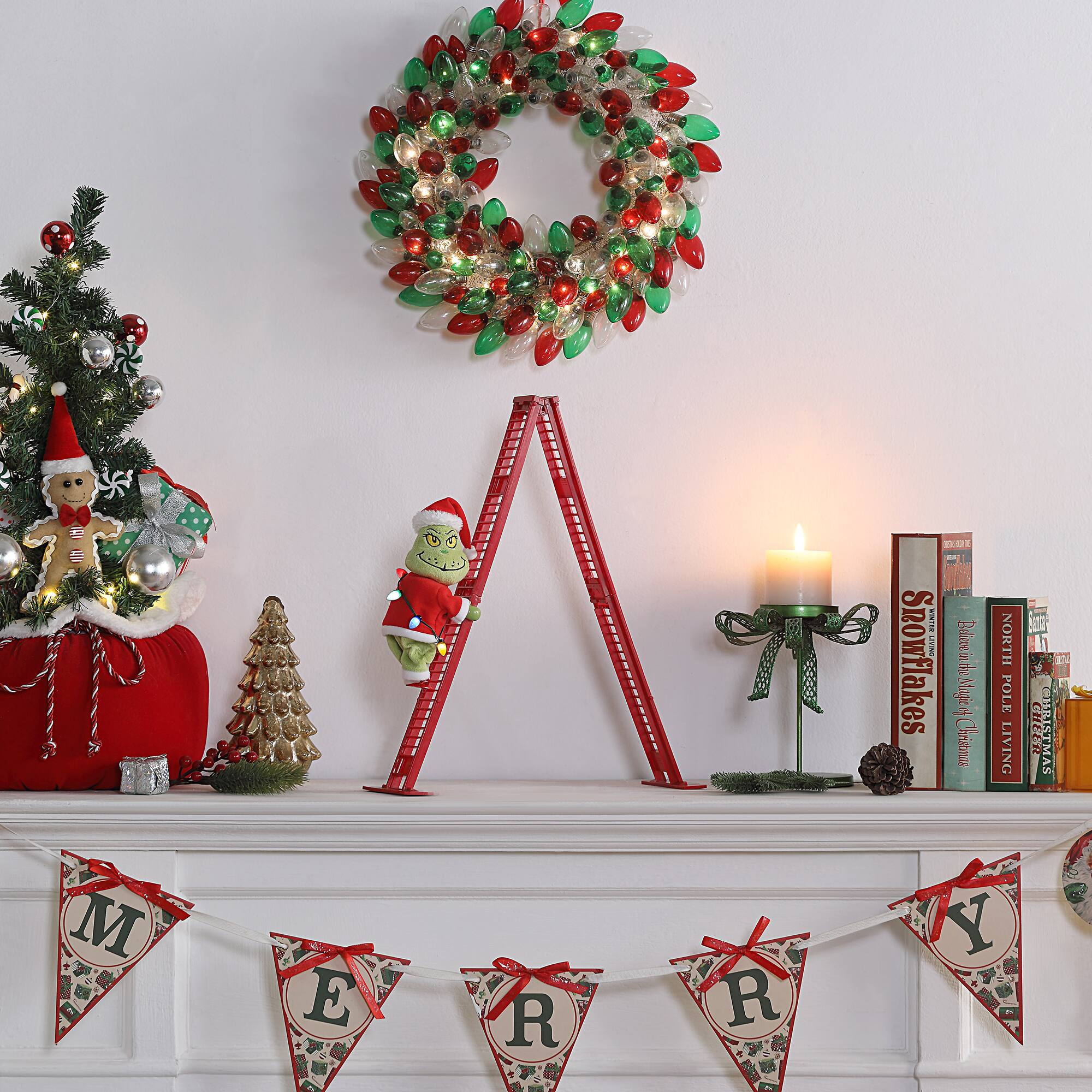 Mr. Christmas 17" Animated Ladder Climbing Grinch